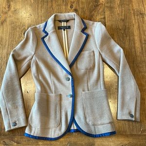 RAG & BONE Bromley Camel Navy Wool Knit Blazer XS